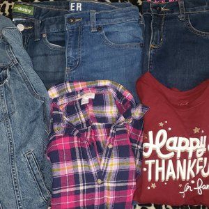 Girls 10/12 Denim Bundle #2 With jeans, jean jacket, and shirts